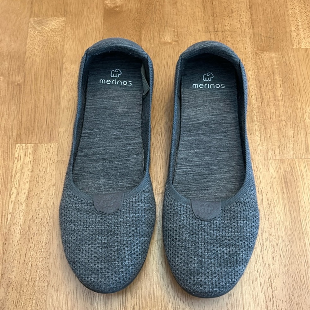 Merinos ballet flat slip-on shoe size dark gray 10